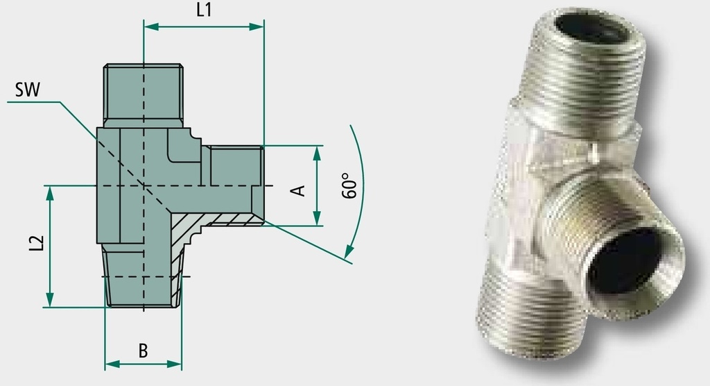 LA 1 M-BSP x 1 M-NPT - L- Adapter