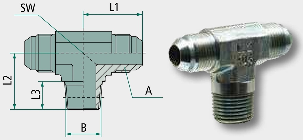 TA 7/8 M-JIC x 1/2 M-NPT - T- Adapter