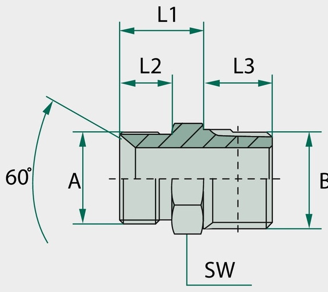 GA 3/4 M-BSP x 3/4 M-NPT - Gerader Adapter