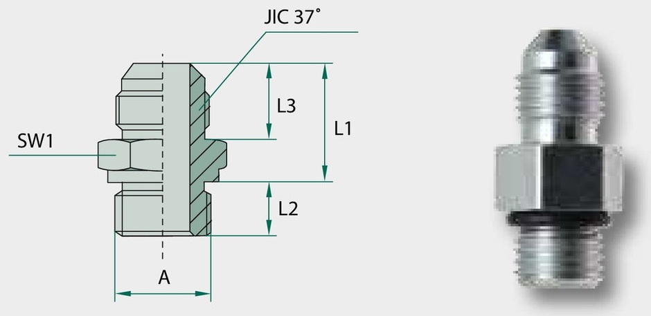GA 1.5/16 M-JIC x M27 M-MET-WD - Adaptoare drepte