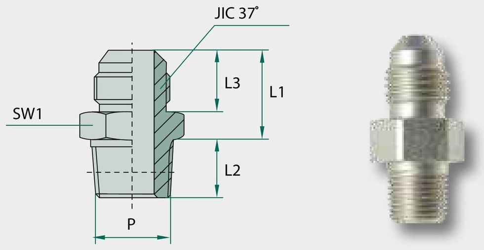 GA 1.5/8 M-JIC x 1.5/16-M-UNF-OR - Adaptoare drepte