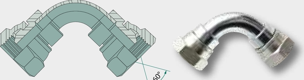 WA 1.1/2 F-BSP x 1.1/2 F-BSP - Adaptor unghiular
