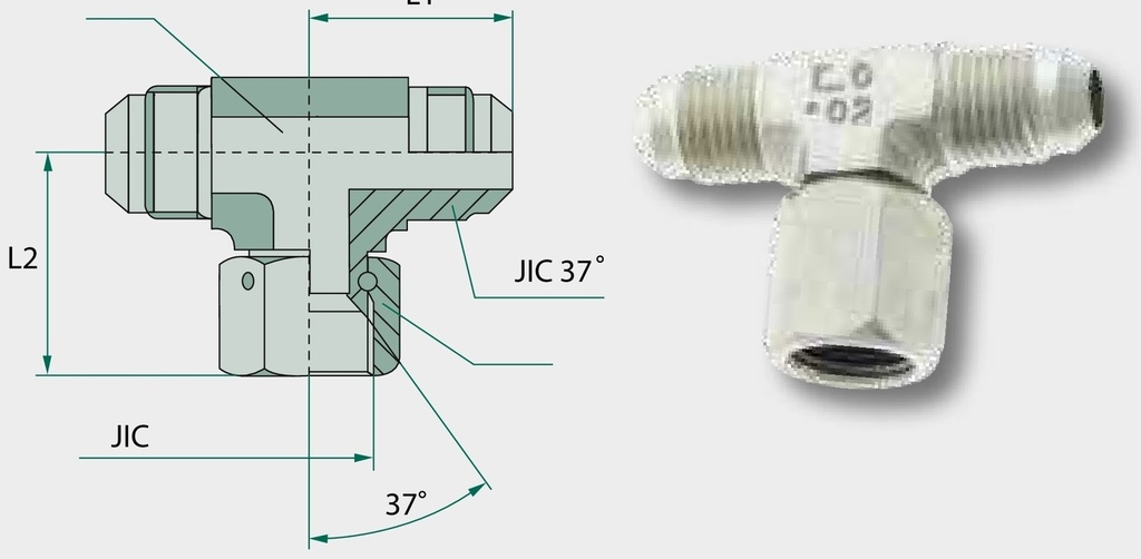 TA 1,1/16 M-FS-M-JIC - Adaptor tip T
