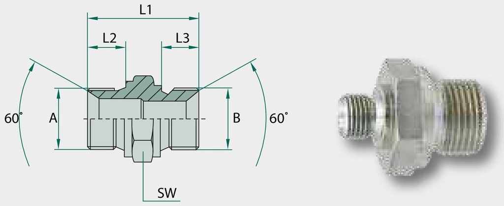 GA 1 M-BSP x M38 M-MET - Adaptoare drepte