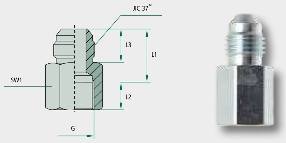 GA 3/4 M-JIC x 1/2 F-BSP - Adaptoare drepte