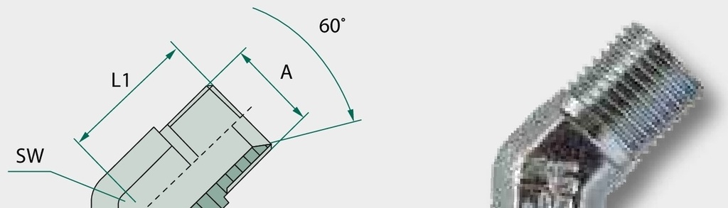 WA 1/4 M-BSP x 1/4 M-BSP 45° - Adaptor unghiular