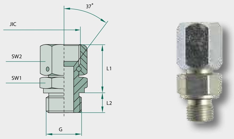 GA 1.1/16 FS-JIC x 3/4 M-BSP-WD - Adaptoare drepte