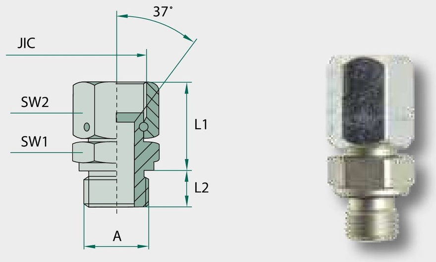 GA 7/8 FS-JIC x M20 M-MET-WD - Adaptoare drepte