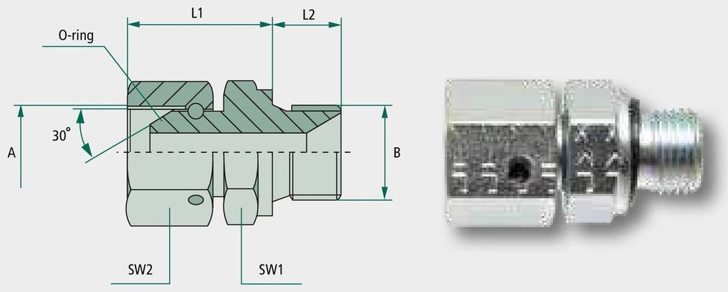 GA 1 M-BSP x 1 FS-BSP - Adaptoare drepte