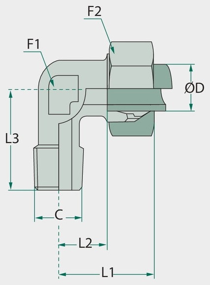 STAUFF X-WER 12 L 1/2 KEG - Racord in unghi, cu filet exterior