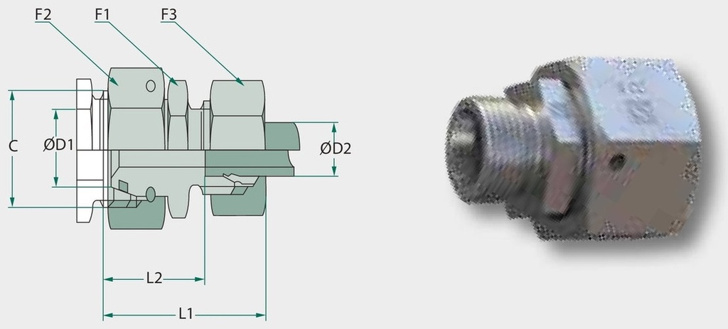 STAUFF DRMO 35 L / 42 L - Conector drept