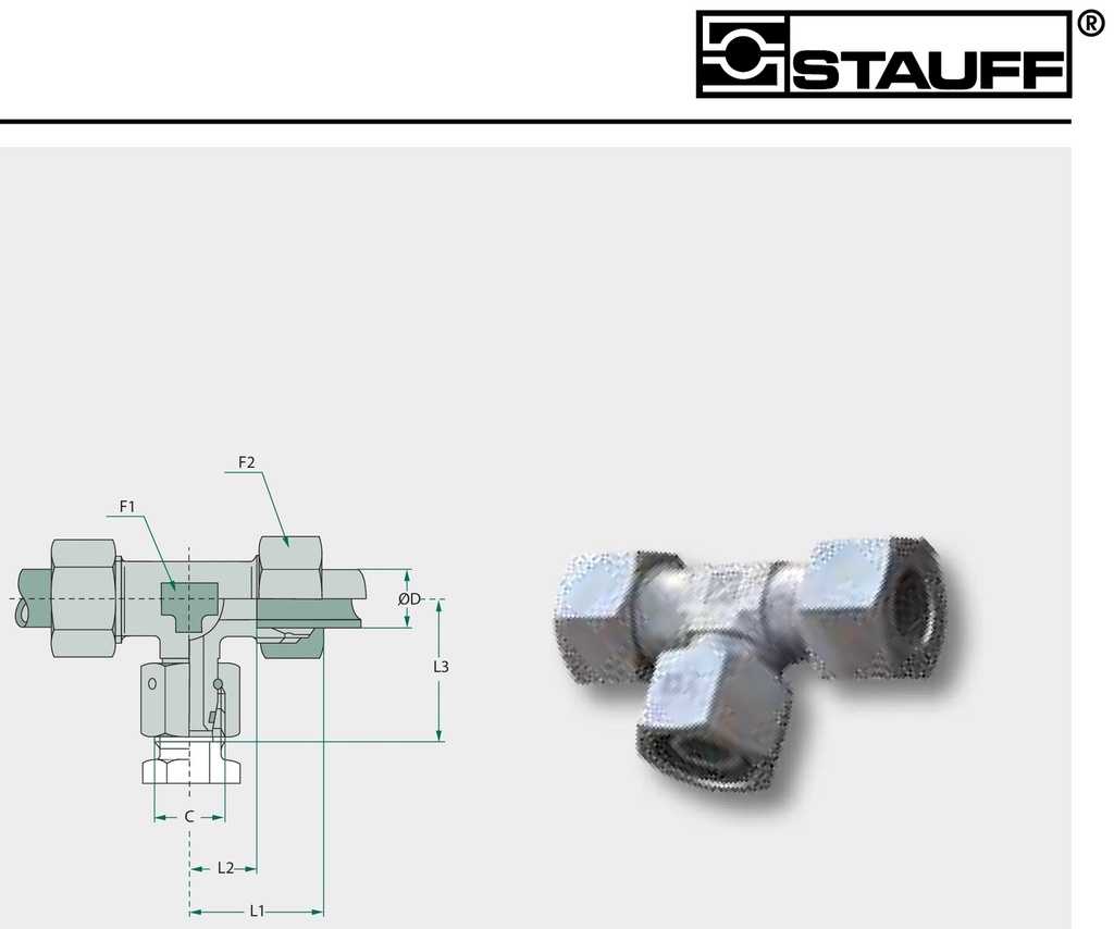STAUFF ETV 18 L DKO - Racord filetat, tip T, reglabil