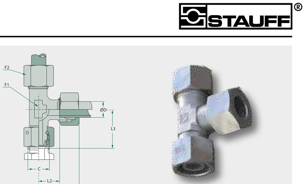 STAUFF ELV 10 L DKO - Racord tip L, reglabil