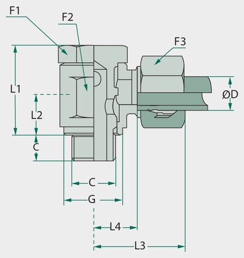STAUFF SWR 12 L 3/8 - Racord pivotant