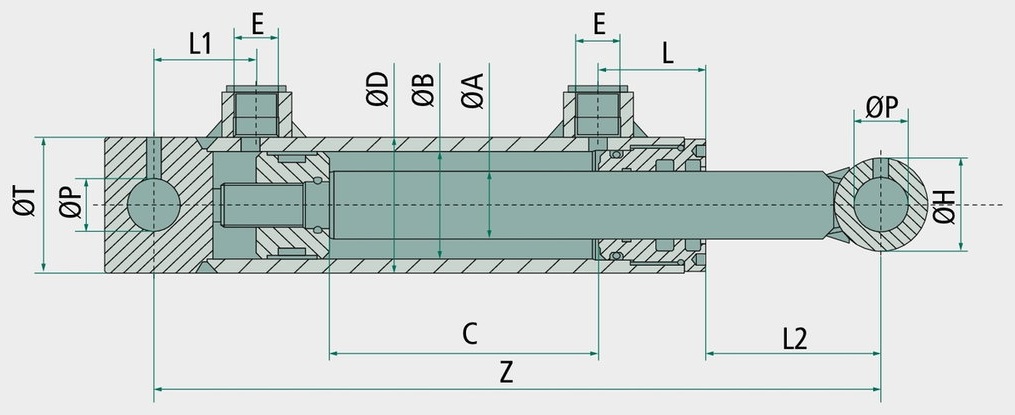 Contarini Cilindru DW-B-70/60x30x250 cu elemente de fixare