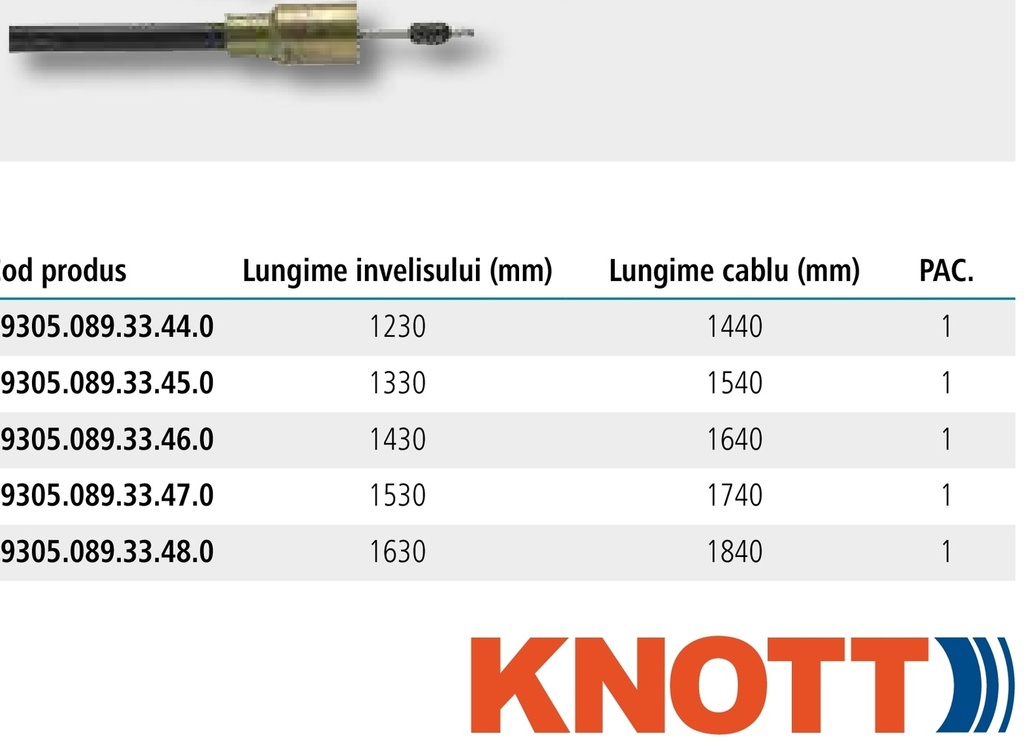 KNOTT Cablu frana M8
