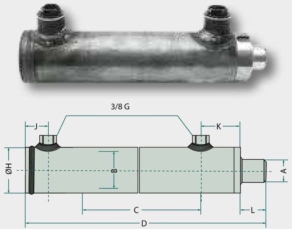 Cilindru DW-OB-50-100-250 Fara elemente de fixare