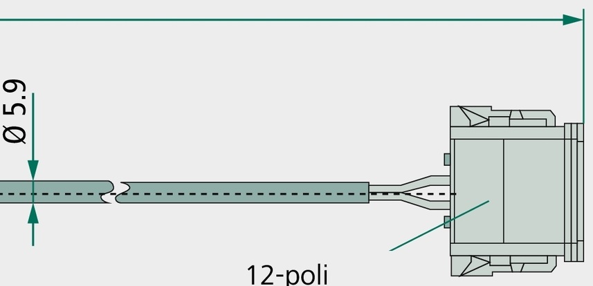 KNORR Bremse Cablu In-Out L1 pentru racordul la trailerul electro pneumatic (TEPM-S) pe modulul TEBS G2/G2.1 L2 individu