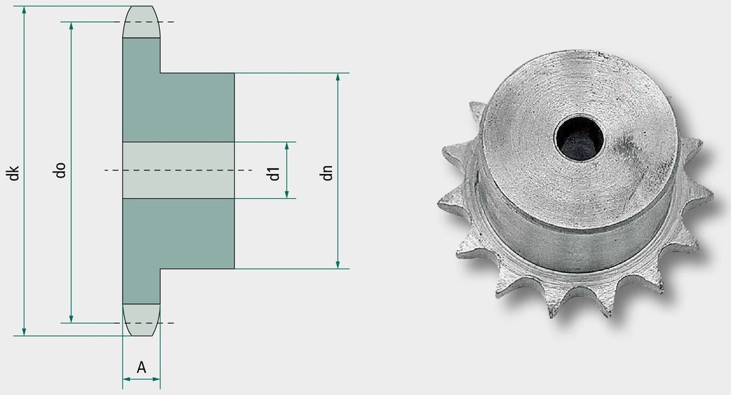 Roata de lant simpla ASA 40 30 mm