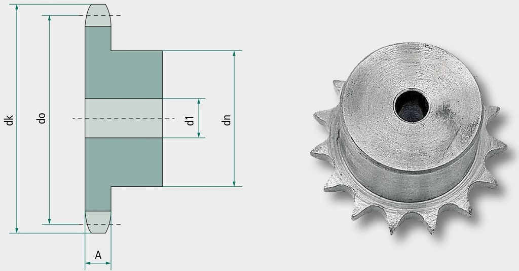 Roata de lant simpla ASA 60 40 mm