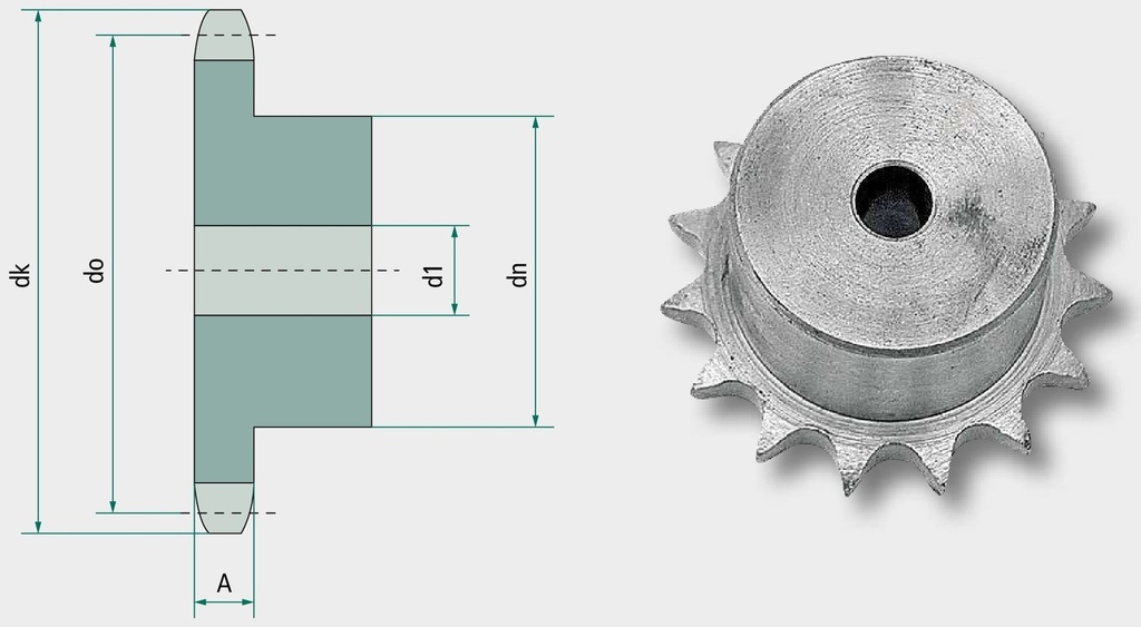 Roata de lant simpla ASA 80 45 mm