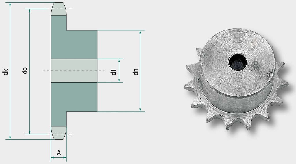 Roata de lant simpla ASA 100 55 mm