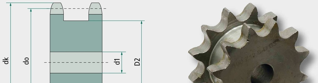 Roata de lant dubla 34 mm