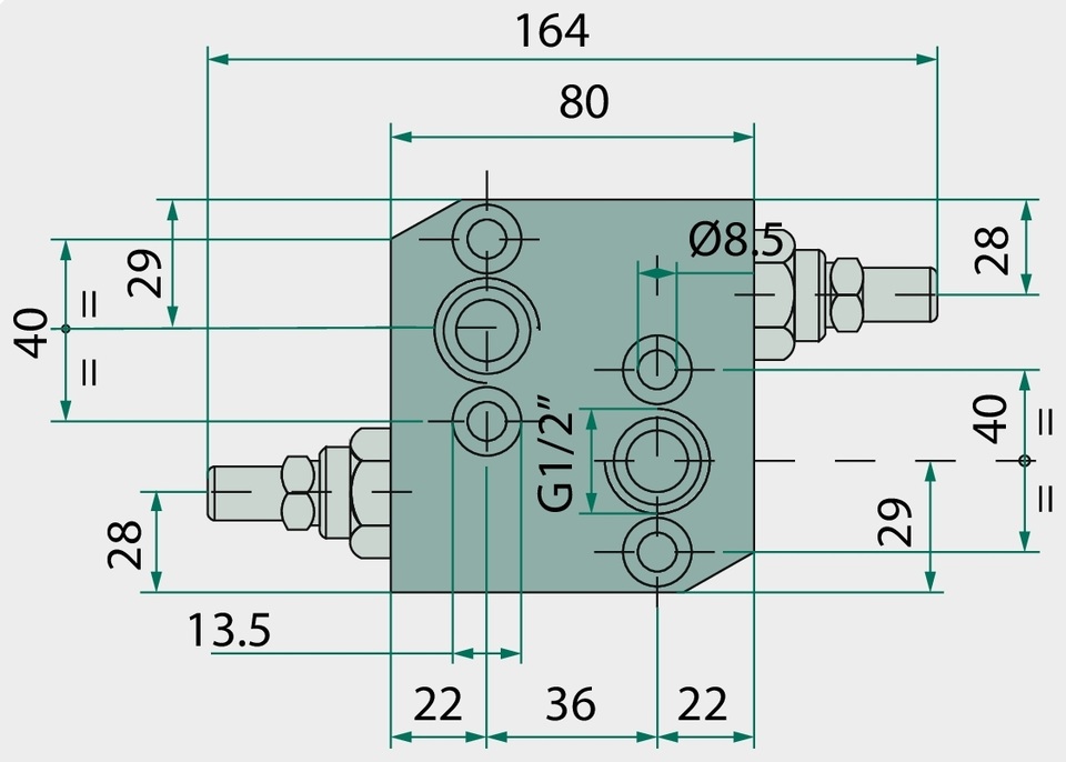 Oleodinamica Marchesini Supapă de șoc VAU-180 1/2" OMS 350 bar