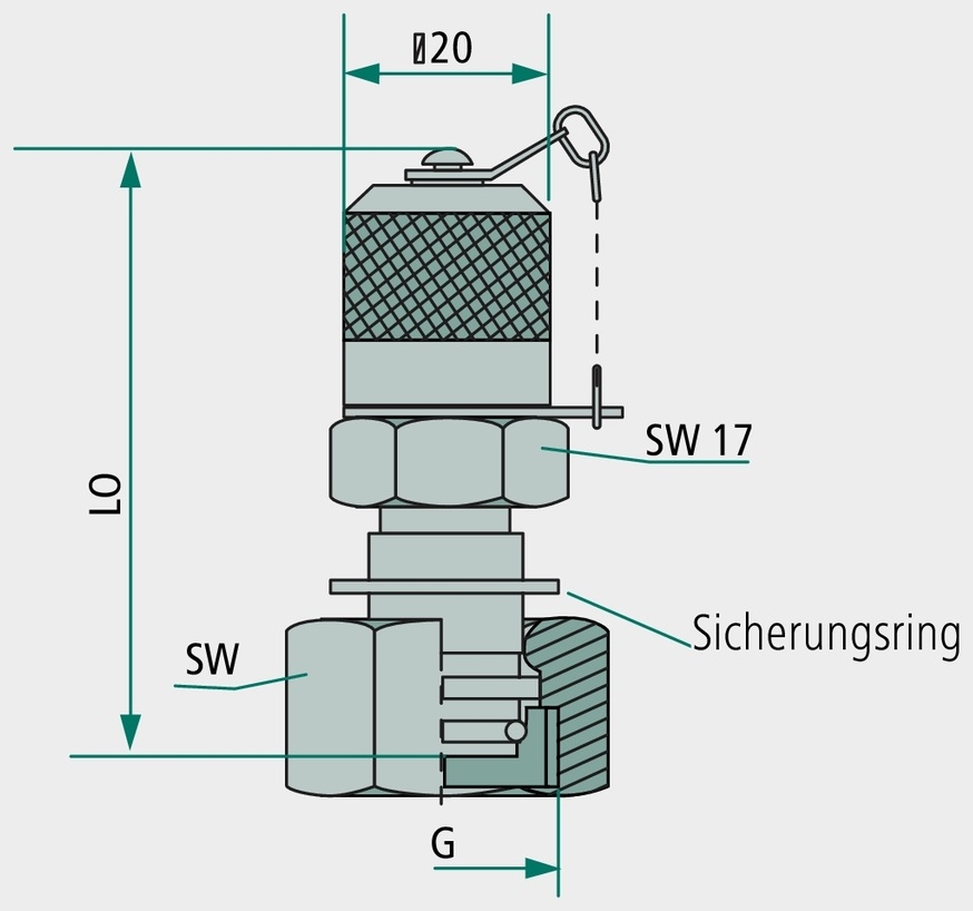 Hydrotechnik Cuplă de măsurare M-DKOS 38S (M52x2) M16 x 2