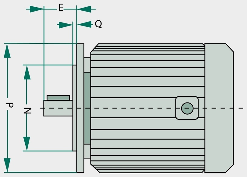Electromotor 80-4-B3/5-2/4-0,55 IE2 kW N - 0,55 kW, Ø200-Ø19