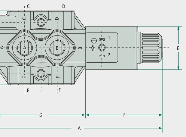 Walvoil Supapa control, 6/2 căi SWV-E-06-12V 200 bar