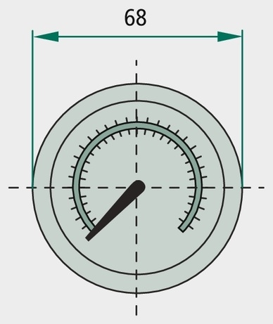 Manometru UA. 100 bar Ø63mm - 1/4" Filet exterior