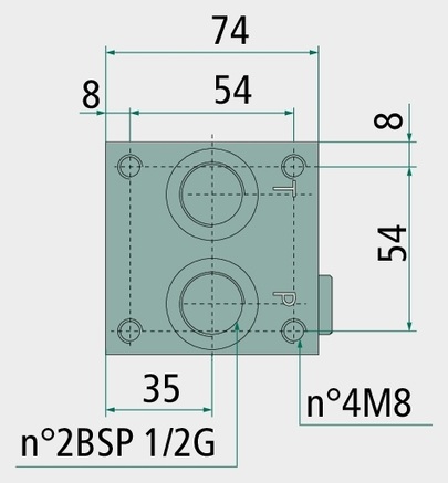 Placa de baza x 1 NG06 210 bar