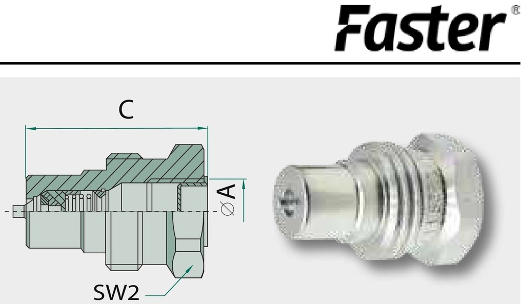 Faster Stecher filetant IG 3/4" NPT - Cupla filetanta FASTER