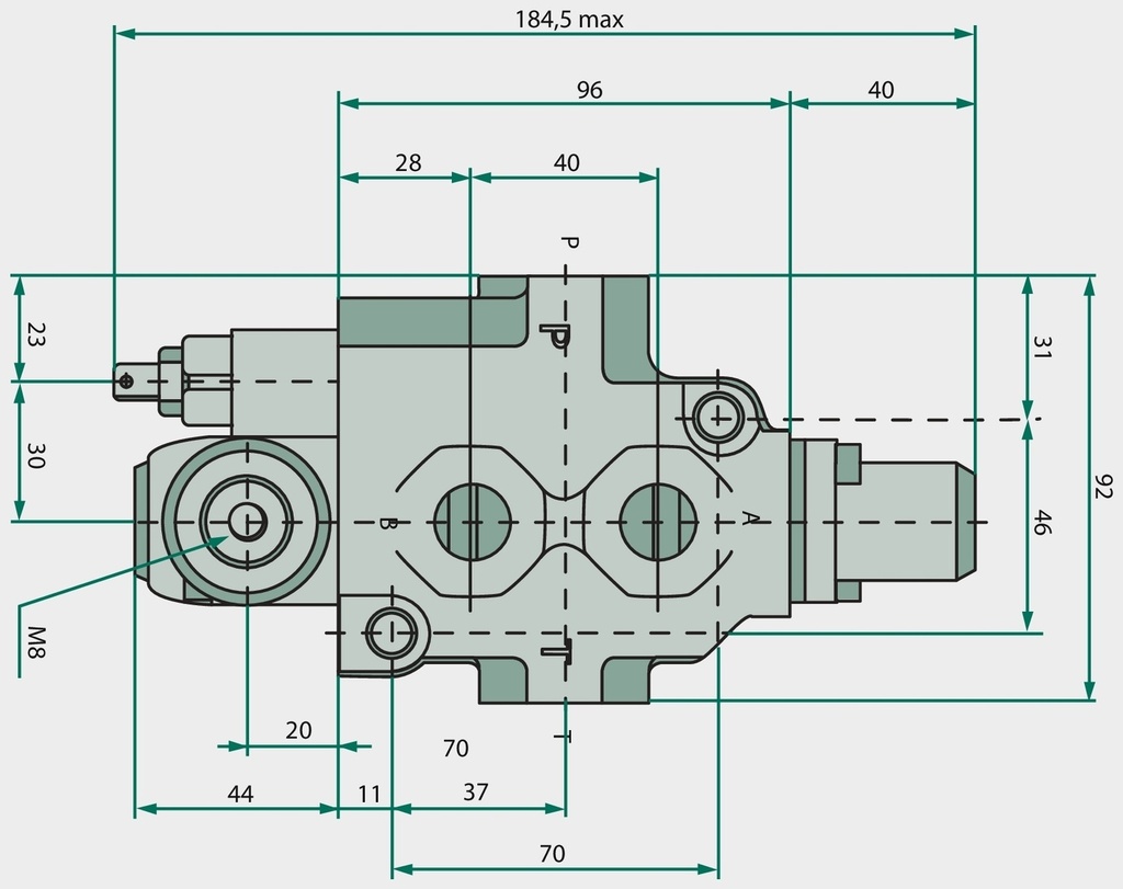 Walvoil Distribuitoare hidraulice SD4-1(KG3-120)-38L 4/3-Wege, 1 x einfachwirkend (A geschlossen / Federrückstellung)