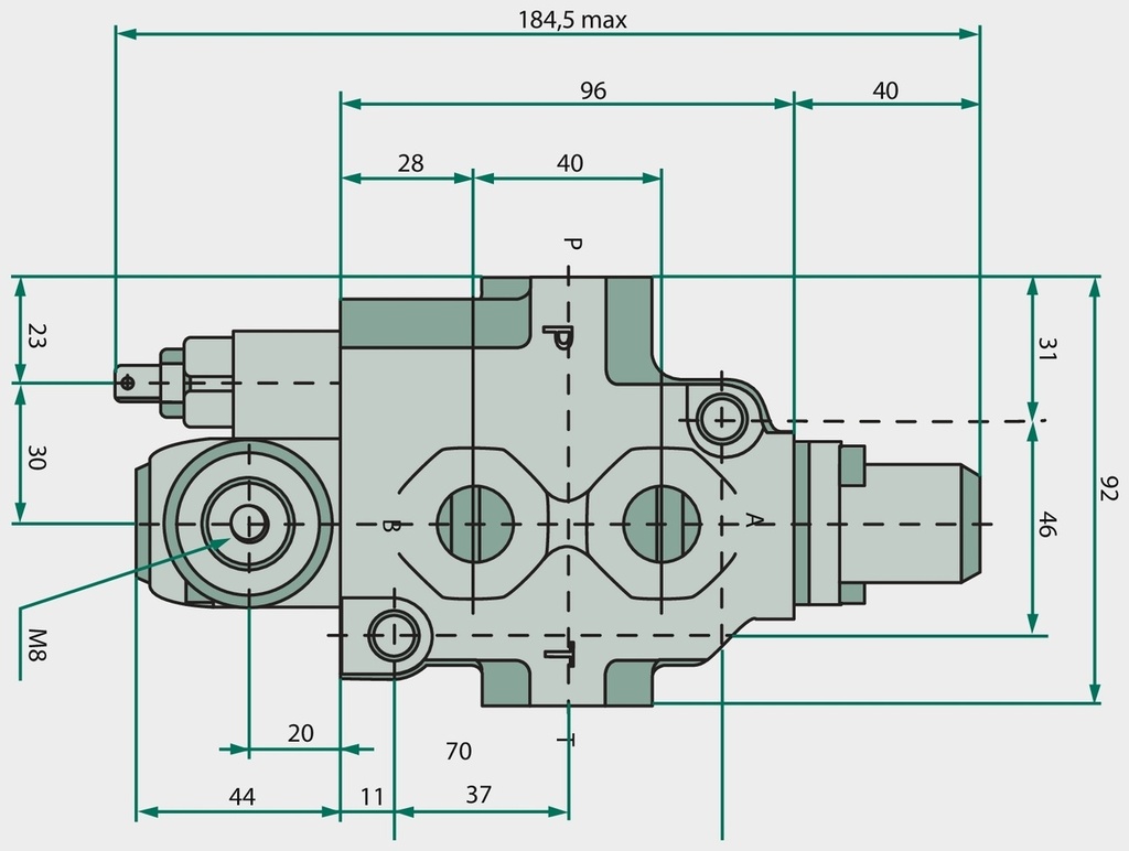 Walvoil Distribuitoare hidraulice SD4-1(KG3-120) 4/3-Wege, 1 x doppeltwirkend (A-B geschlossen / Federrückstellung)