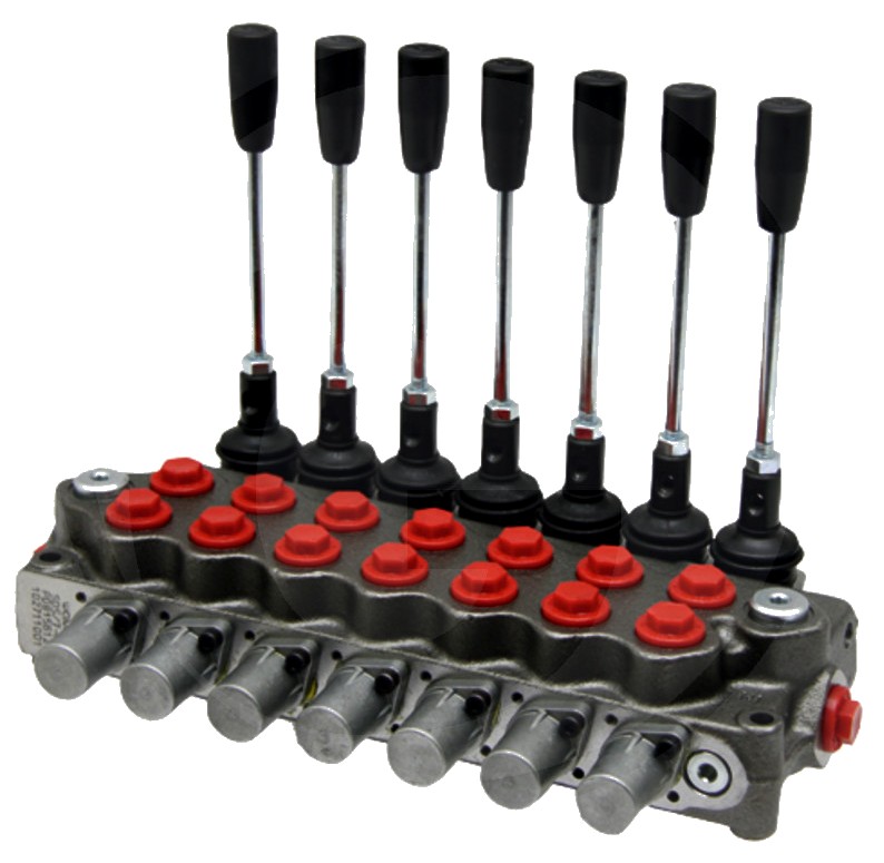 Walvoil Distribuitor hidraulic SD11-7-P-7x (18L) -AET 4/3-Wege, 7 x doppeltwirkend (A-B geschlossen / Federrückstellung)