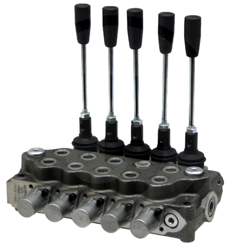 Walvoil Distribuitor hidraulic SD11-5-P-5x (18L) -AET 4/3-Wege, 5 x doppeltwirkend (A-B geschlossen / Federrückstellung)