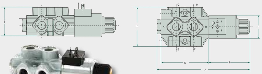 Walvoil Supapa de control directional, cu 3/2 cai DWV-E-12 200 bar