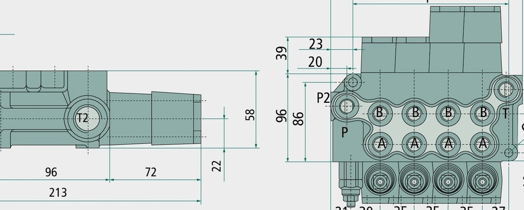 BLB Distribuitor hidraulic BM 40/5 GU-(5x) MO-A1-T - 5 levier