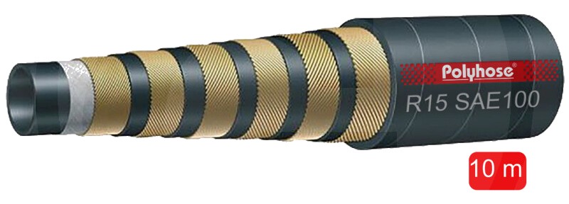 Polyhose L = 10 m R15-DN 38 - 1.1/2” EN856 AX Cov DN 38 - 1 1/2"