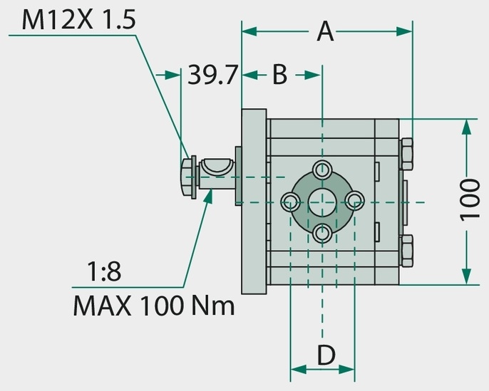 Gr.2 Motor cu roti dintate 25cc EU 1:8 200 bar