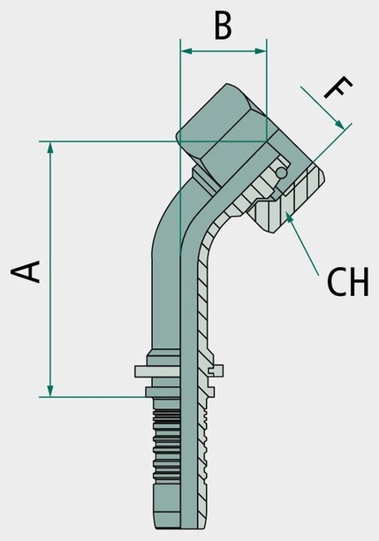 PN 16 DKOL M26x1.5 45° (18L) - Dry Fit