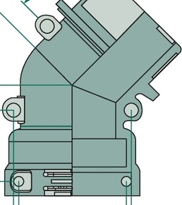 ARAG M-part T7, 45° cu filet exterior de 2" - 45°