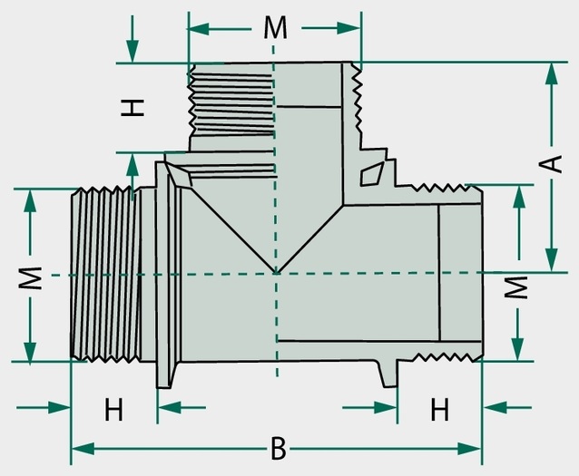 ARAG Cot 90°, IG 2" x AG 2" PP