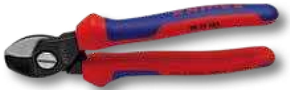 KNIPEX Foarfecă de cablu pentru tăierea cablurilor din Cu și Al, unic și multi-sârmă - tăiere lină și curățată fără stri