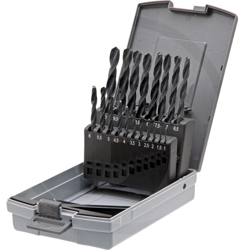 Set burghie spiralate HSS-R - format din 19 piese
