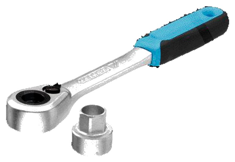 GEDORE Umschaltknarre - Mit Durchsteck-Innensechskantantrieb 1/2", für handbetätigte Steckschlüsseleinsätze mit 1/2" Auß