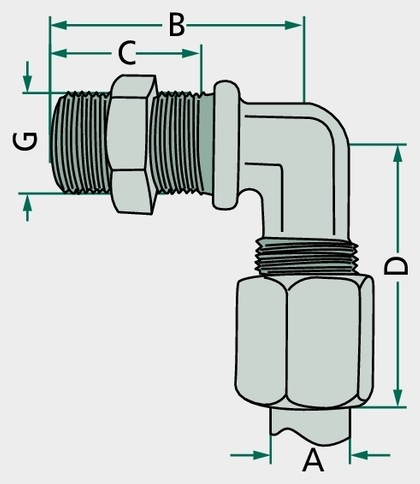 Conector unghiular de trecere 15 mm