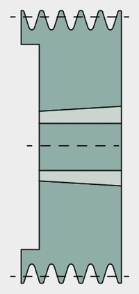 Fulie curea trapezoidală 77 mm